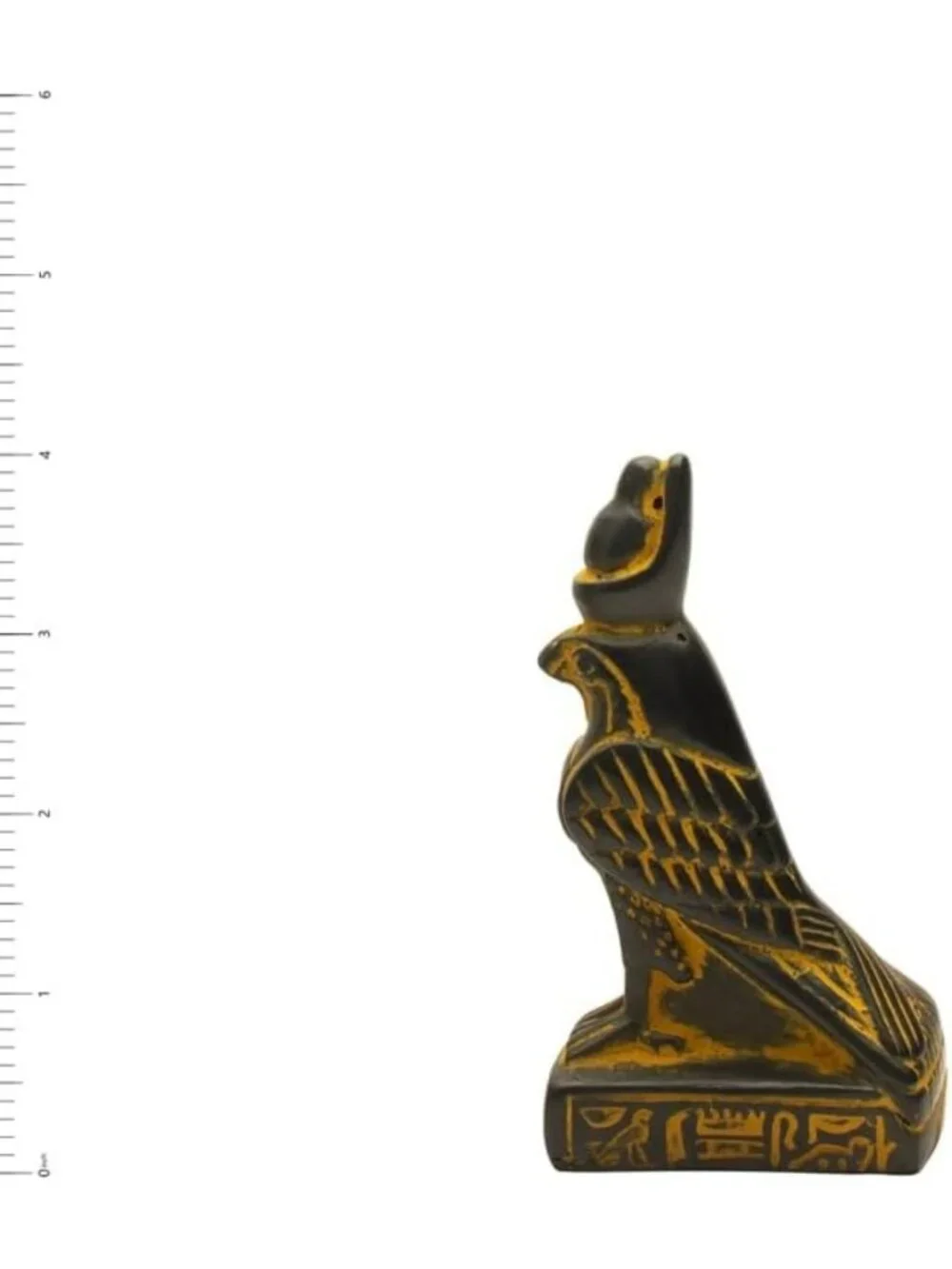 Antique Gold Mini Egyptian God Horus Statue - 4
